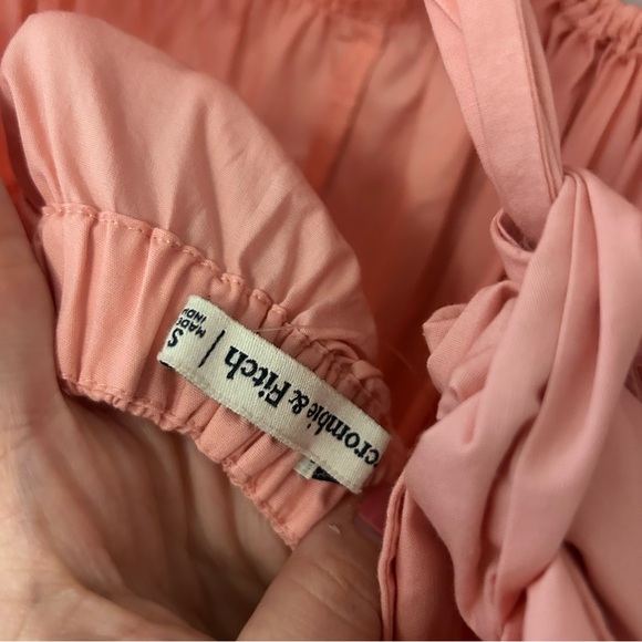 NWT Abercrombie & Fitch Light Pink O-Ring Puff Sleeve Midi Dress - Picture 3 of 6
